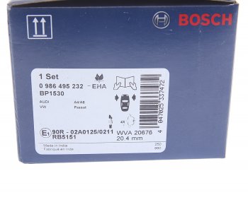 2 899 р. Колодки тормозные передние (4шт.) BOSCH Audi A6 C6 дорестайлинг, седан (2004-2008)  с доставкой в г. Москва. Увеличить фотографию 4