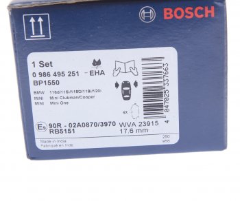 2 859 р. Колодки тормозные передние (4шт.) BOSCH Mini Clubman R55 дорестайлинг (2008-2010)  с доставкой в г. Москва. Увеличить фотографию 4