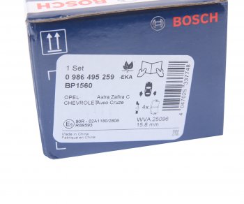 1 359 р. Колодки тормозные задние (4шт.) BOSCH Chevrolet Cruze J300 седан дорестайлинг (2009-2012)  с доставкой в г. Москва. Увеличить фотографию 4