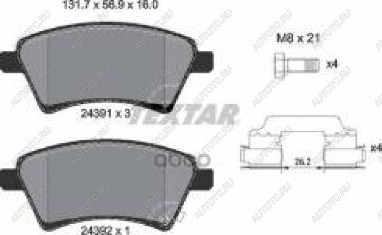 3 599 р. Колодки тормозные передние (4шт.) TEXTAR Suzuki SX4 YA21S,YB21S дорестайлинг, хэтчбэк (2006-2011)  с доставкой в г. Москва