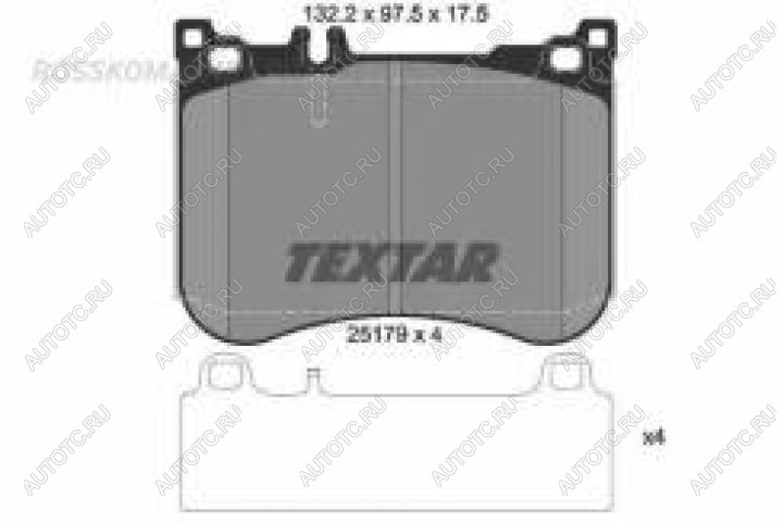 10 599 р. Колодки тормозные передние (4шт.) TEXTAR Mercedes-Benz S class X222 седан дорестайлинг (2014-2017)  с доставкой в г. Москва