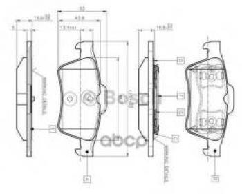 Колодки тормозные задние (4шт.) BOSCH Opel Vectra C лифтбэк дорестайлинг (2002-2006)