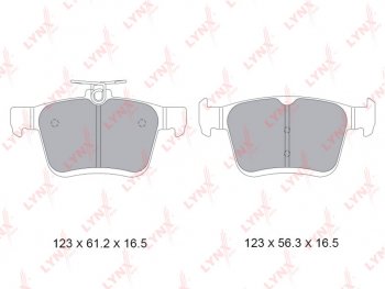 2 299 р. Колодки тормозные задние (4шт.) LYNX  Audi A3 (8VS седан,  8VA хэтчбэк 5 дв.,  8V1,  8Y седан,  8Y хэтчбэк 5 дв.), TT (8S), Volkswagen Golf (7)  с доставкой в г. Москва. Увеличить фотографию 1