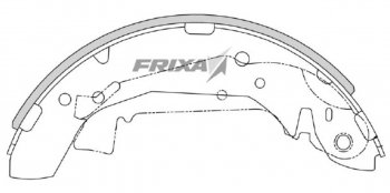 Колодки тормозные задние барабанные (4шт.) HANKOOK FRIXA Hyundai Elantra J1 седан (1990-1995)