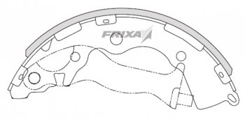 1 299 р. Колодки тормозные передние барабанные (4шт.) HANKOOK FRIXA Hyundai Accent MC седан (2005-2011)  с доставкой в г. Москва. Увеличить фотографию 1