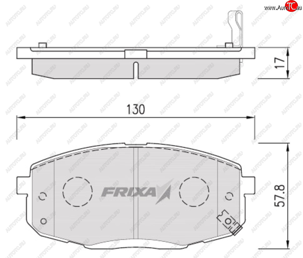 869 р. Колодки тормозные передние (4шт.) HANKOOK FRIXA KIA Ceed 1 ED дорестайлинг, хэтчбэк 5 дв. (2006-2010)  с доставкой в г. Москва