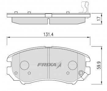 Колодки тормозные передние (4шт.) HANKOOK FRIXA Hyundai Elantra CN7 (2020-2023)