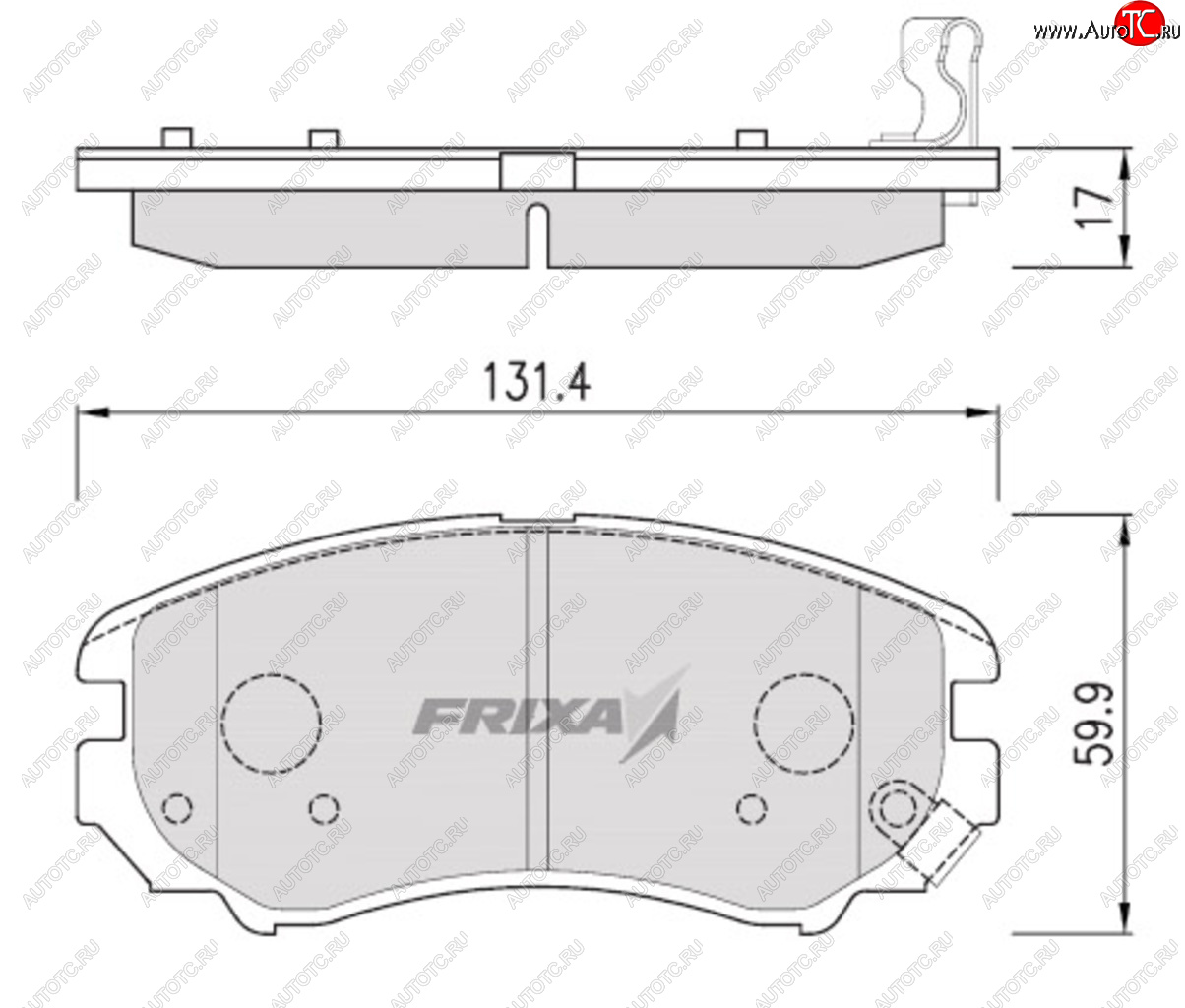 1 229 р. Колодки тормозные передние (4шт.) HANKOOK FRIXA Hyundai Elantra MD рестайлинг (2013-2016)  с доставкой в г. Москва