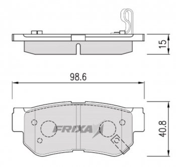 Колодки тормозные задние (4шт.) HANKOOK FRIXA Hyundai Getz (TB), Sonata (NF), Tucson (JM,  LM,  TL,  NX4), KIA Sportage (2 JE,KM,  3 SL,  4 QL,  5 NQ5)