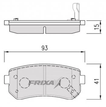 829 р. Колодки тормозные задние (4шт.) HANKOOK FRIXA KIA Rio 1 DC дорестайлинг седан (2000-2002)  с доставкой в г. Москва. Увеличить фотографию 1