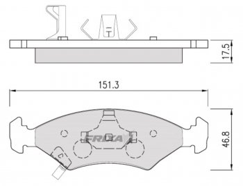 Колодки тормозные передние (4шт.) HANKOOK FRIXA KIA (КИА) Sephia (сефиа) (1998-2001)  дорестайлинг седан