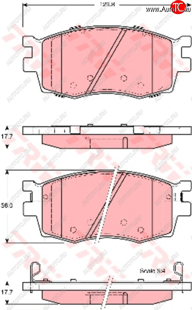 3 989 р. Колодки тормозные передние (4шт.) TRW KIA Rio 2 JB дорестайлинг седан (2005-2009)  с доставкой в г. Москва