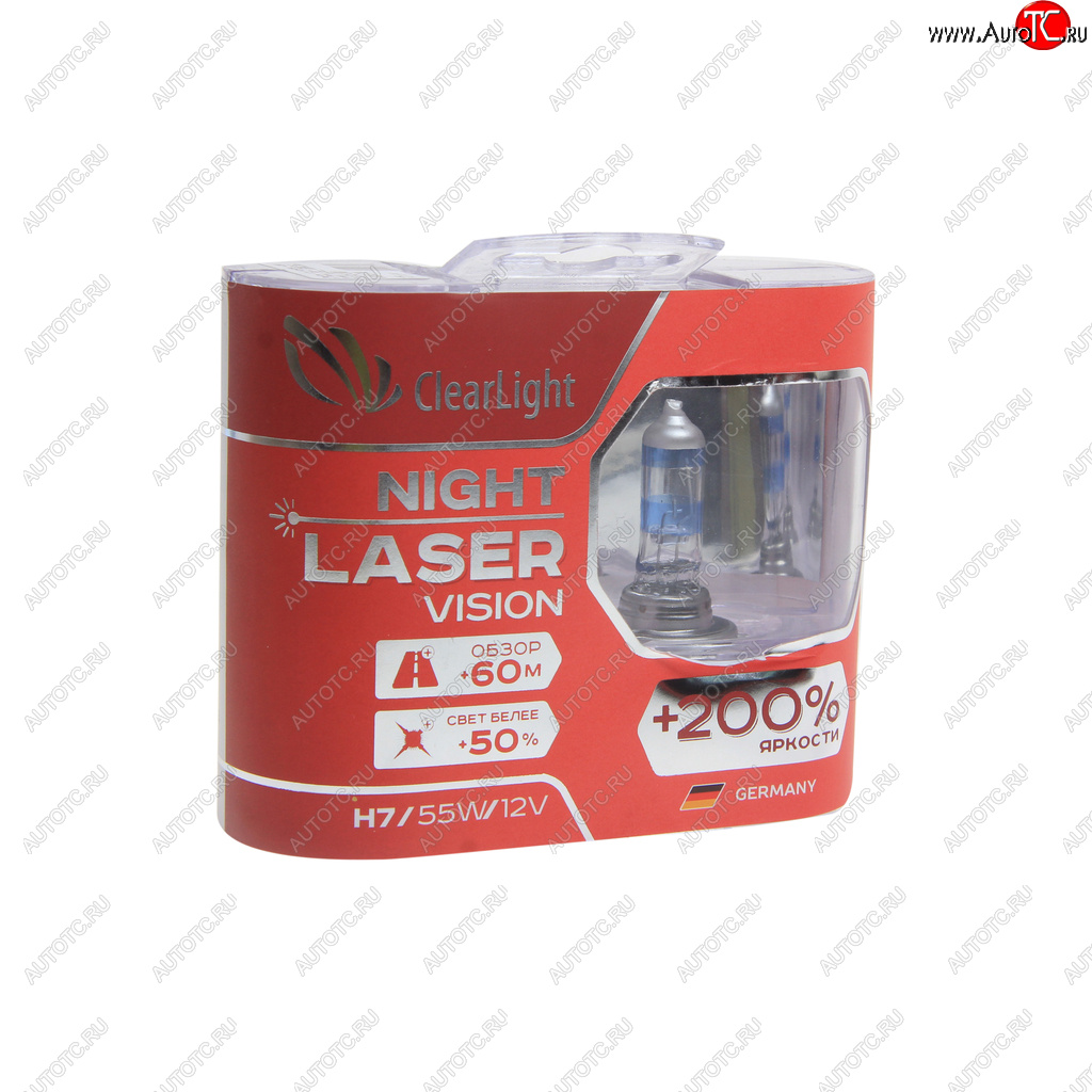 1 059 р. Лампа 12V H7 55W +200% (2шт.) Night Laser Vision CLEARLIGHT Peugeot Expert K0 цельнометаллический фургон дорестайлинг (2016-2024)  с доставкой в г. Москва