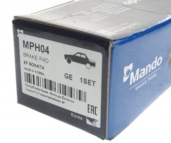 1 039 р. Колодки тормозные передние (4шт.) MANDO Hyundai Elantra XD седан дорестайлинг (2000-2003)  с доставкой в г. Москва. Увеличить фотографию 3