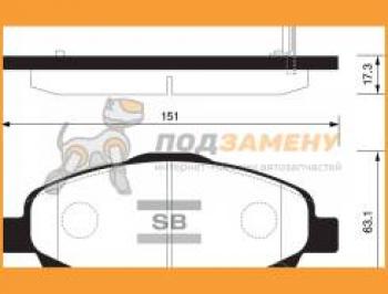 Колодки тормозные передние (4шт.) SANGSIN Toyota Avensis T250 универсал дорестайлинг (2003-2006)