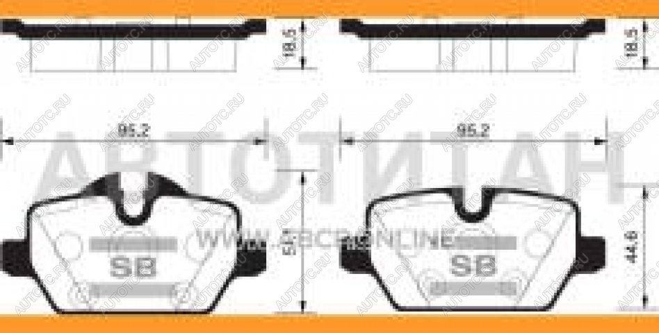 1 699 р. Колодки тормозные задние (4шт.) SANGSIN BMW 3 серия E90 седан дорестайлинг (2004-2008)  с доставкой в г. Москва