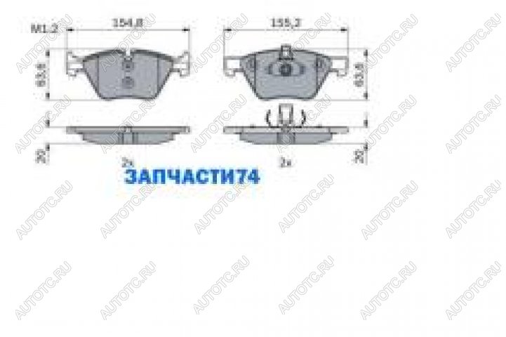 1 999 р. Колодки тормозные передние (4шт.) BOSCH BMW 5 серия E60 седан дорестайлинг (2003-2007)  с доставкой в г. Москва