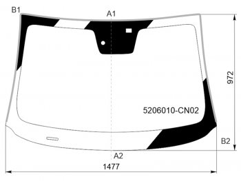 Стекло лобовое (Датчик дождя Молдинг) FUYAO Changan (Чанган) UNI-T (Уни) (2020-2024) дорестайлинг, рестайлинг