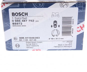 3 279 р. Колодки тормозные задние барабанные (4шт.) BOSCH Mercedes-Benz E-Class W212 дорестайлинг седан (2009-2012)  с доставкой в г. Москва. Увеличить фотографию 5