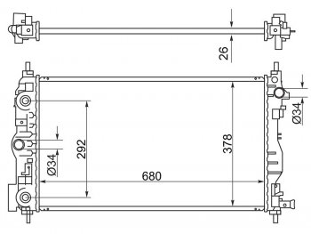 Радиатор SAT Chevrolet Cruze J305 хэтчбек дорестайлинг (2009-2012)