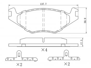 1 099 р. Колодки тормозные перед FL-FR SAT  Volkswagen Jetta  А2 - Polo  Mk3  с доставкой в г. Москва. Увеличить фотографию 1