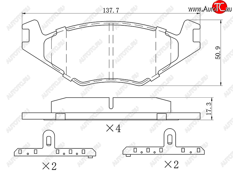 1 299 р. Колодки тормозные перед FL-FR SAT Volkswagen Passat B3 универсал (1988-1993)  с доставкой в г. Москва