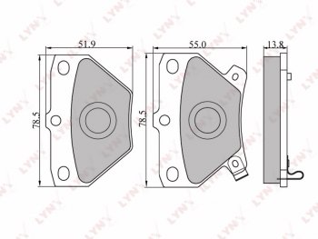 Колодки тормозные задние(4шт.) LYNX Toyota Yaris XP210 хэтчбэк 5 дв. дорестайлинг (2020-2025)