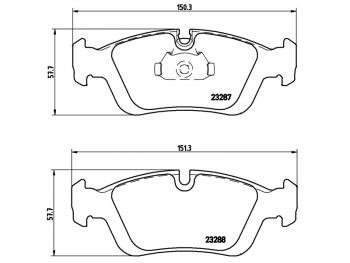 2 599 р. Колодки тормозные передние BREMBO BMW 3 серия E36 седан (1990-2000)  с доставкой в г. Москва. Увеличить фотографию 1