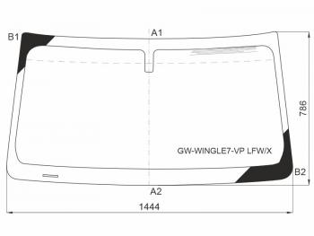 Стекло лобовое (Антенна PICK UP) XYG Great Wall (Грейт) Wingle 7 (Вингл) (2018-2023) пикап