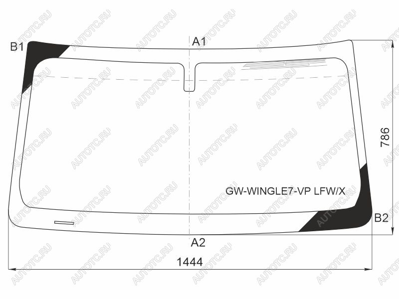 11 749 р. Стекло лобовое (Антенна PICK UP) XYG  Great Wall Wingle 7 (2018-2023) пикап  с доставкой в г. Москва