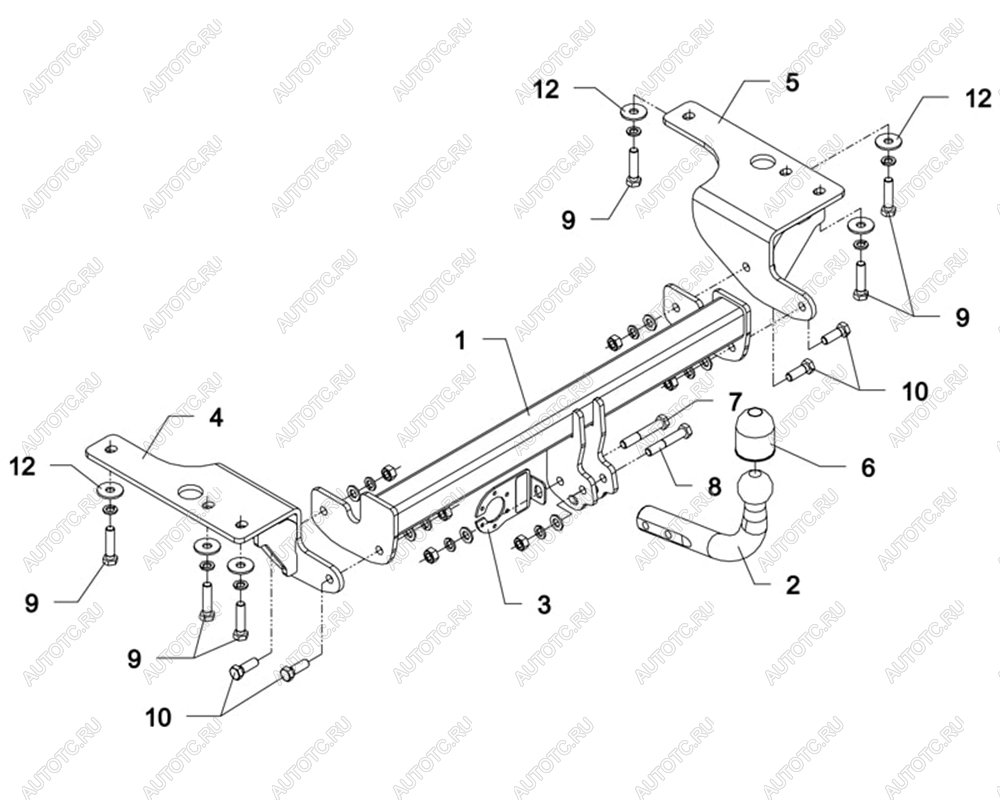 10 749 р. Фаркоп Auto-Hak Toyota Corolla E150 седан дорестайлинг (2006-2010) (стальной, шар A (F20))  с доставкой в г. Москва