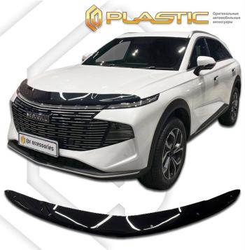 2 049 р. Дефлектор капота CA-Plastiс  Haval F7 (2024-2025) (серия Classic черный)  с доставкой в г. Москва. Увеличить фотографию 2