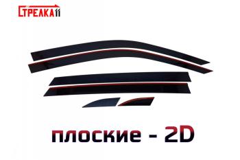 5 899 р. Дефлекторы окон 2D Стрелка11 Volkswagen Teramont CA1 дорестайлинг (2016-2020) (черные)  с доставкой в г. Москва. Увеличить фотографию 1