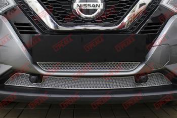 3 799 р. Защита радиатора (низ 2 части) Стрелка11 Стандарт  Nissan Qashqai  2 (2017-2022) J11 рестайлинг (черная)  с доставкой в г. Москва. Увеличить фотографию 2