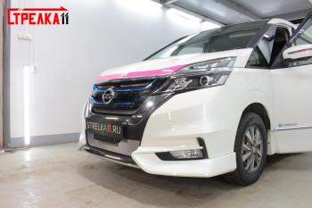 2 999 р. Защита радиатор (низ) Стрелка11 Стандарт  Nissan Serena  C27 (2016-2019) минивэн дорестайлинг (хром)  с доставкой в г. Москва. Увеличить фотографию 2