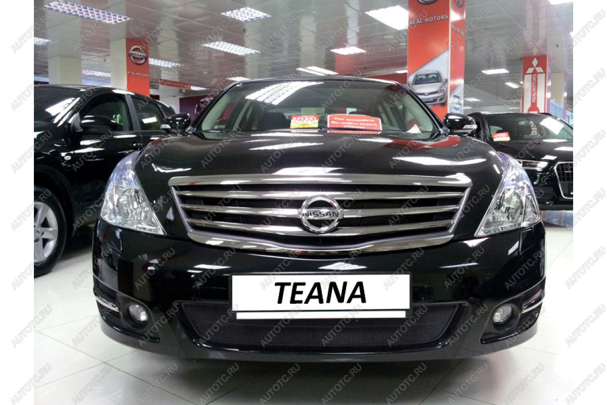 3 099 р. Защита радиатора Стрелка11 Стандарт  Nissan Teana  2 J32 (2008-2014) дорестайлинг, рестайлинг (черная)  с доставкой в г. Москва