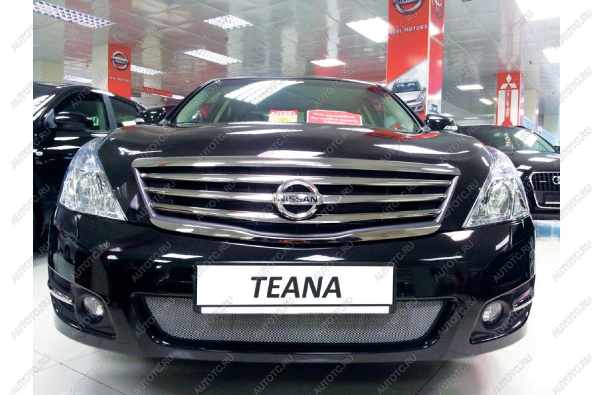 3 899 р. Защита радиатора Стрелка11 Стандарт  Nissan Teana  2 J32 (2008-2014) дорестайлинг, рестайлинг (хром)  с доставкой в г. Москва