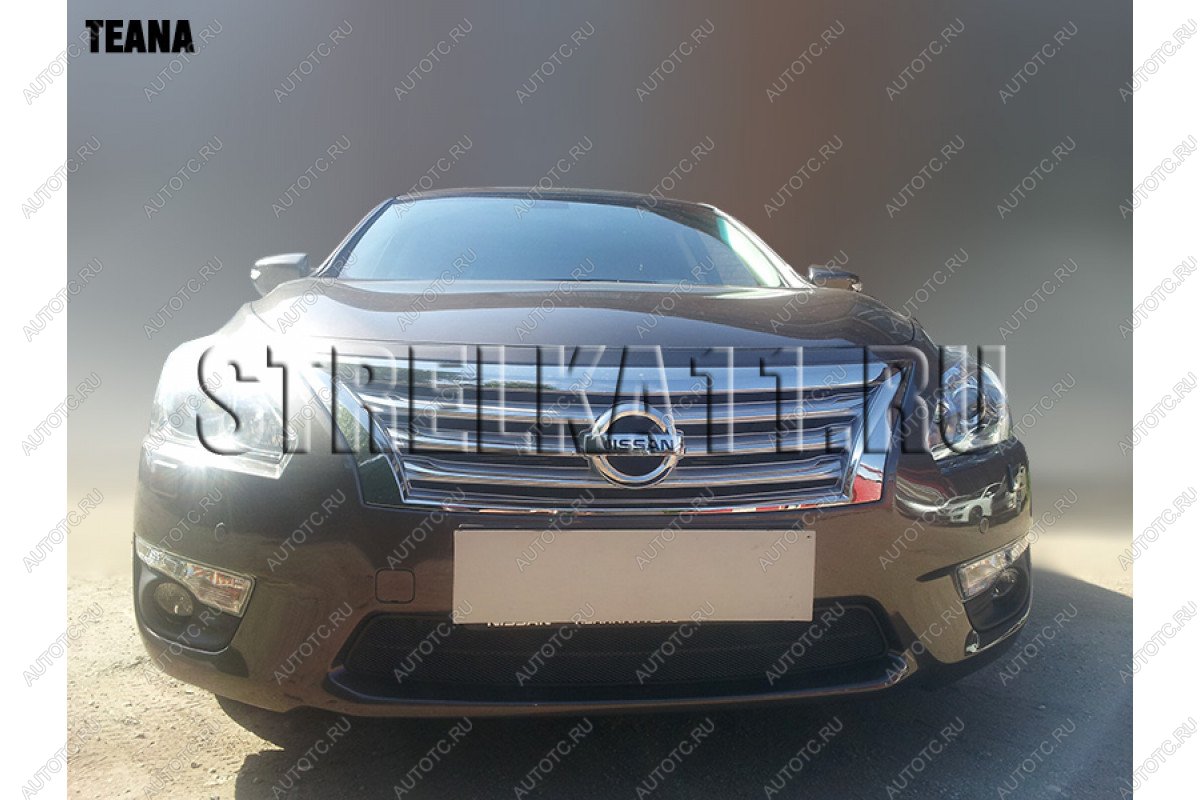 3 779 р. Защита радиатора Стрелка11 Стандарт  Nissan Teana  3 L33 (2014-2020) дорестайлинг (черная)  с доставкой в г. Москва