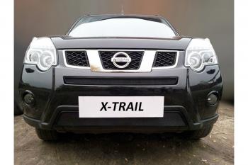 3 399 р. Защита радиатора (низ) Стрелка11 Стандарт Nissan X-trail 2 T31 рестайлинг (2010-2015) (черная)  с доставкой в г. Москва. Увеличить фотографию 2