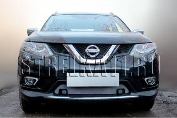 4 299 р. Защита радиатора (с парктроником низ) Стрелка11 Стандарт  Nissan X-trail  3 T32 (2013-2018) дорестайлинг (хром)  с доставкой в г. Москва. Увеличить фотографию 2