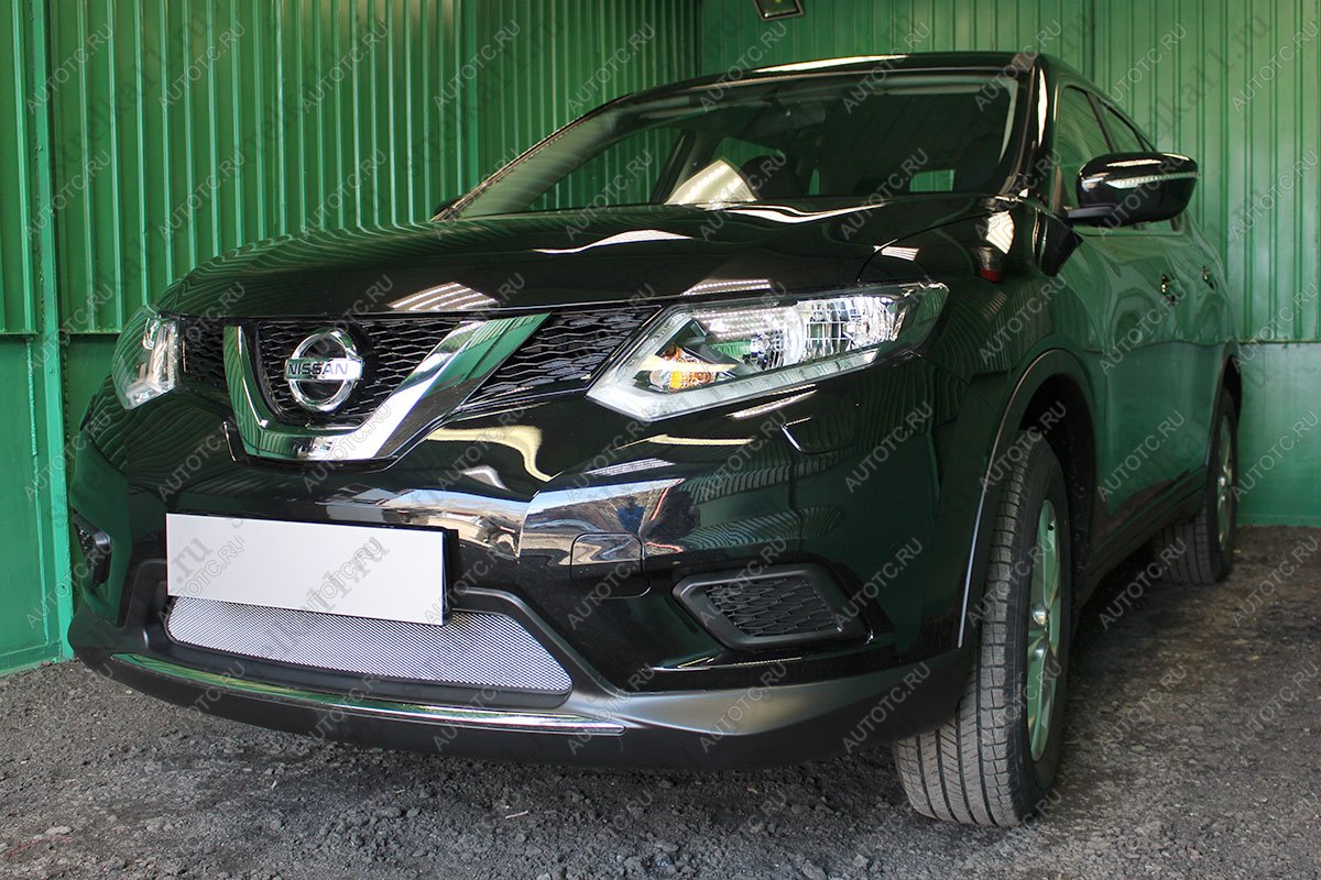 3 499 р. Защита радиатора (низ) Стандарт  Nissan X-trail  3 T32 (2013-2018) дорестайлинг (хром)  с доставкой в г. Москва