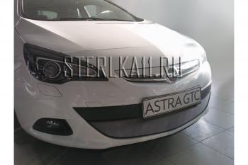 2 999 р. Защита радиатора Стрелка11 Стандарт Opel Astra J GTC (2011-2018) (черная)  с доставкой в г. Москва. Увеличить фотографию 2