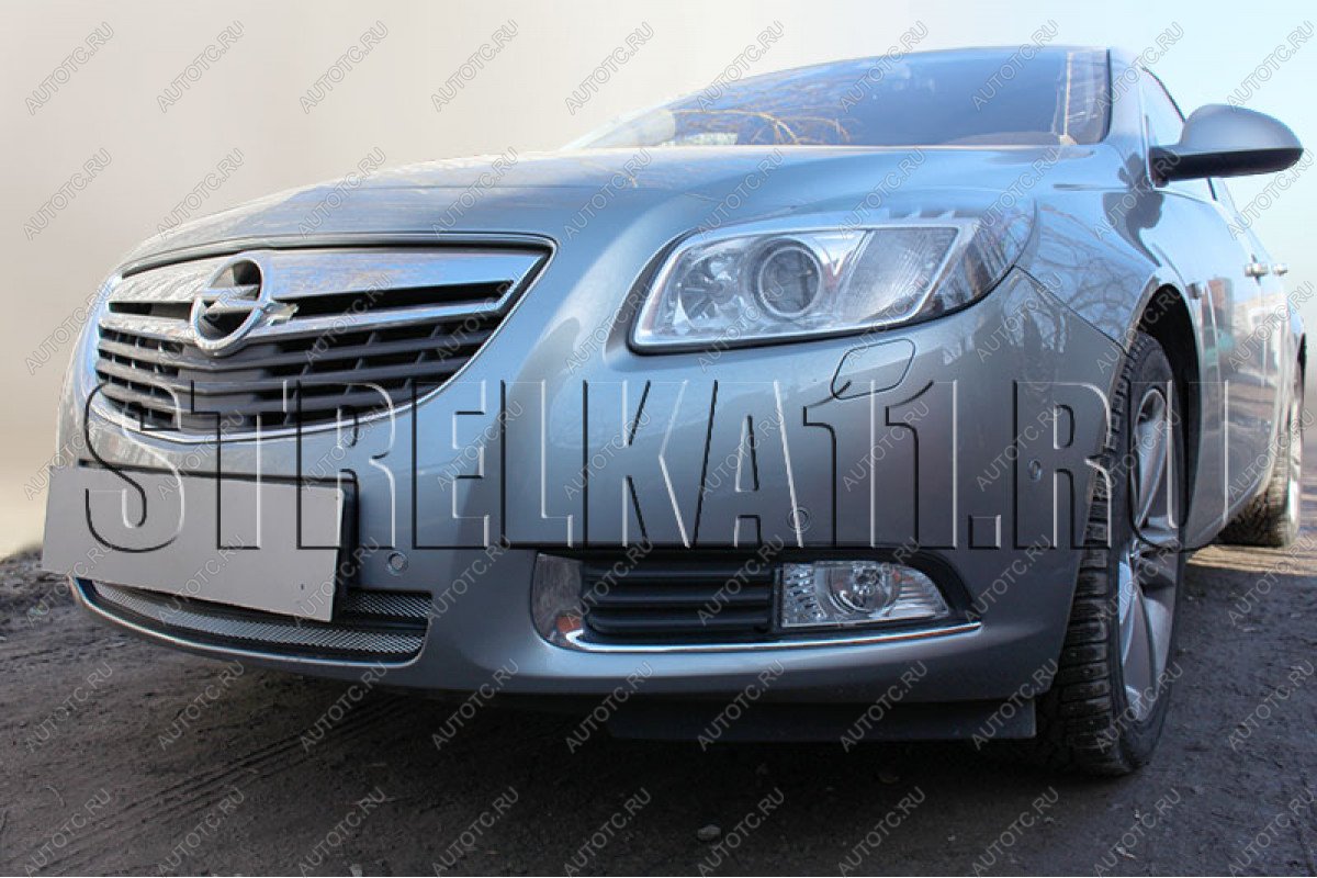 4 099 р. Защита радиатора Стрелка11 Стандарт  Opel Insignia ( A,  А) (2008-2013) дорестайлинг седан, дорестайлинг универсал, дорестайлинг, хэтчбэк (черная)  с доставкой в г. Москва