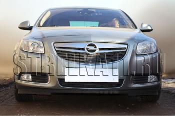 4 099 р. Защита радиатора Стрелка11 Стандарт  Opel Insignia ( A,  А) (2008-2013) дорестайлинг седан, дорестайлинг универсал, дорестайлинг, хэтчбэк (черная)  с доставкой в г. Москва. Увеличить фотографию 2