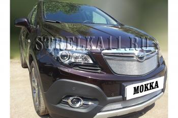 3 399 р. Защита радиатора (низ) Стрелка11 Стандарт  Opel Mokka (2012-2016)  дорестайлинг (хром)  с доставкой в г. Москва. Увеличить фотографию 2