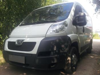 2 689 р. Защита радиатора (середина) Стрелка11 Стандарт Peugeot Boxer 250 (2006-2014) (черная)  с доставкой в г. Москва. Увеличить фотографию 2