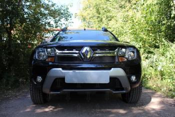 2 759 р. Защита радиатора (верх) Стрелка11 Стандарт  Renault Duster  HS (2015-2021) рестайлинг (черная)  с доставкой в г. Москва. Увеличить фотографию 3