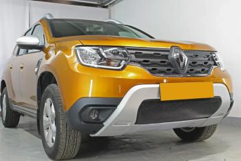 3 599 р. Защита радиатора (верх, 4 части) Стрелка11 Стандарт Renault Duster HM (2020-2024) (черная)  с доставкой в г. Москва. Увеличить фотографию 4