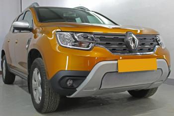 4 549 р. Защита радиатора (верх, 4 части) Стрелка11 Стандарт  Renault Duster  HM (2021-2024) рестайлинг (хром)  с доставкой в г. Москва. Увеличить фотографию 3