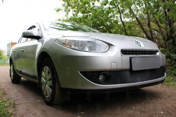 2 399 р. Защита радиатора (верх) Стрелка11 Стандарт  Renault Fluence (2010-2012) дорестайлинг (черная)  с доставкой в г. Москва. Увеличить фотографию 2